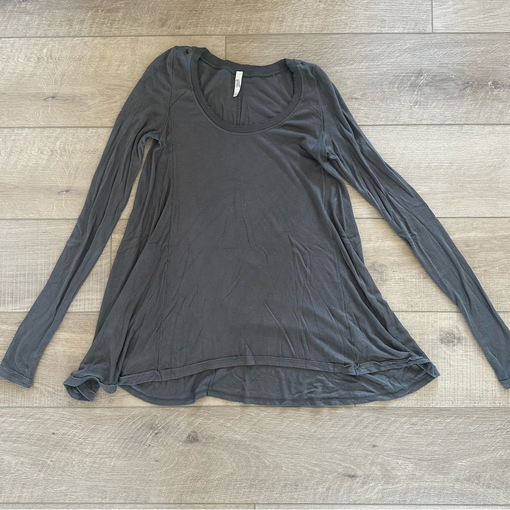 Free People Long Sleeve Scoop Neck Shirt